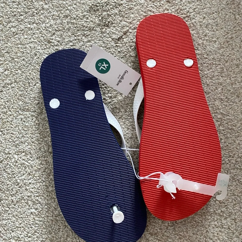 Target Two-Tone Flip Flops - Red & Navy Blue